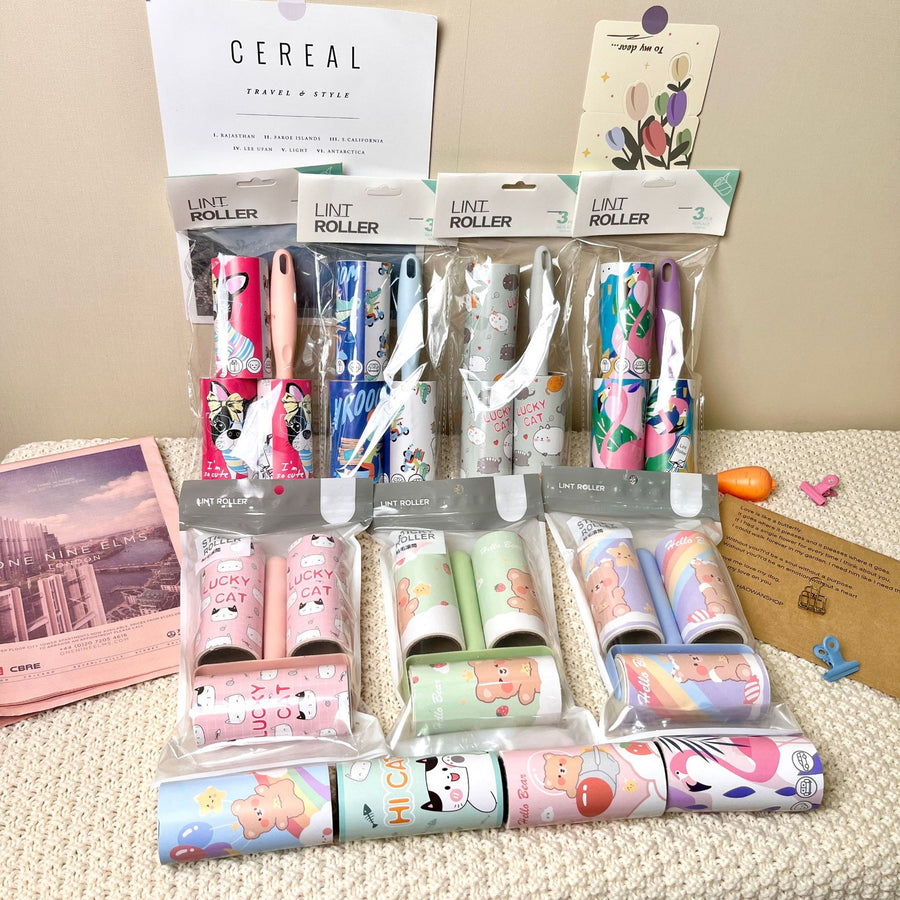 Cartoon Lint Roller — Cute Tearable Pet Hair Remover
