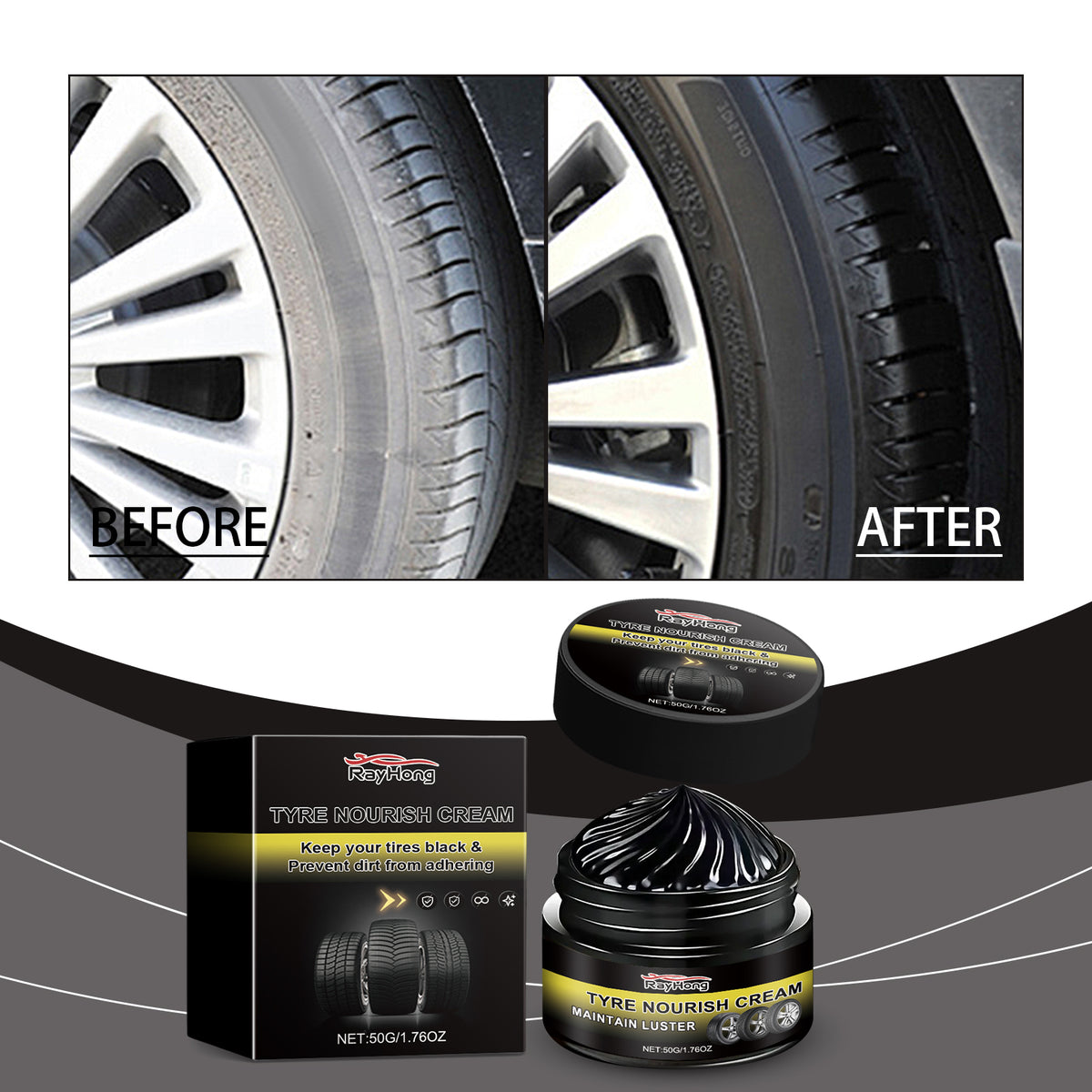 Tire Retreading Wax for Black, Glossy Tire Protection