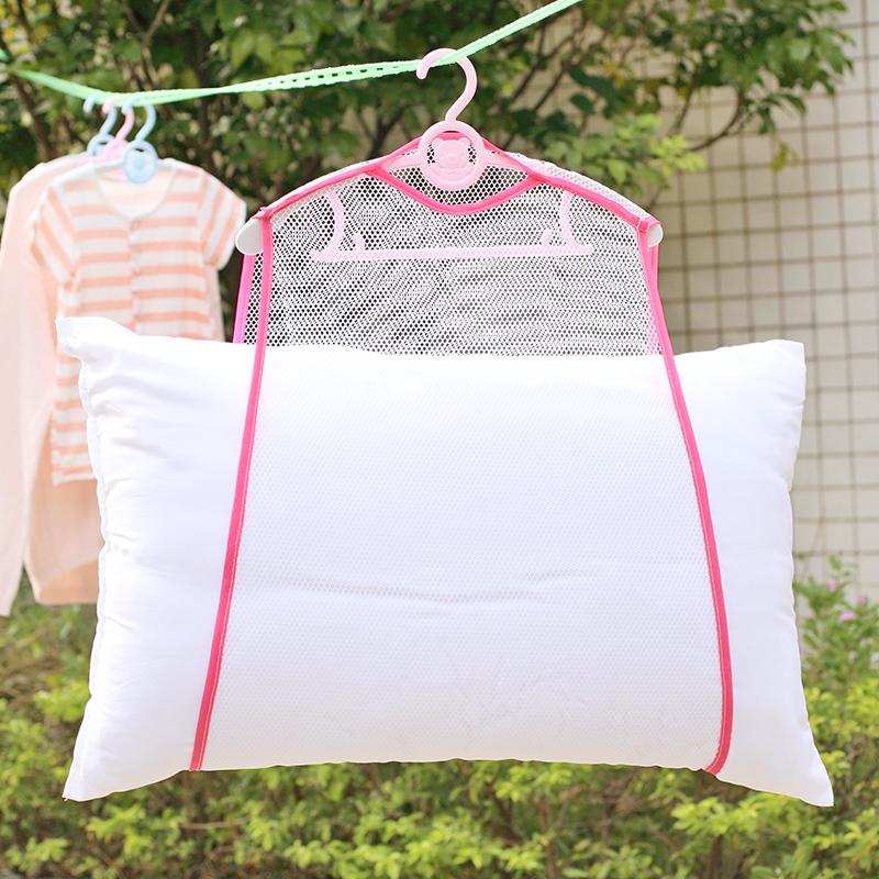 Windproof Pillow Drying Rack with Mesh Bag for Toys