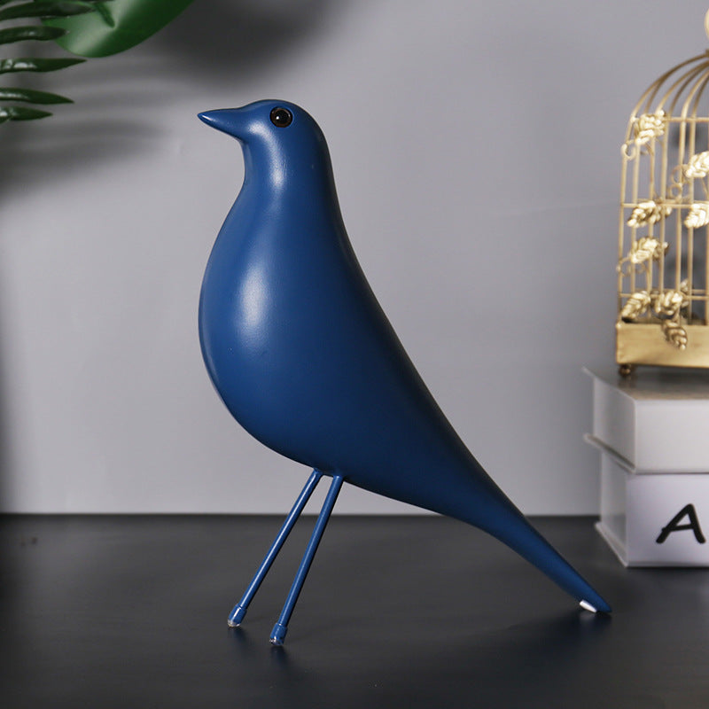 Resin Bird Ornament for Modern Shelf and Table Decor