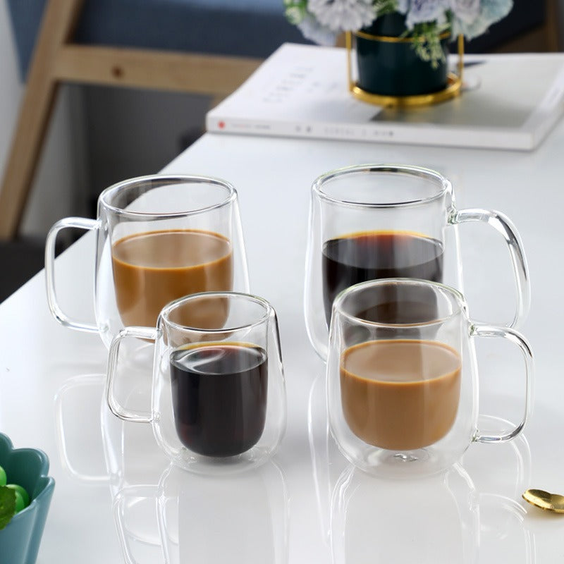 Double Wall Glass Mug With Borosilicate Insulation