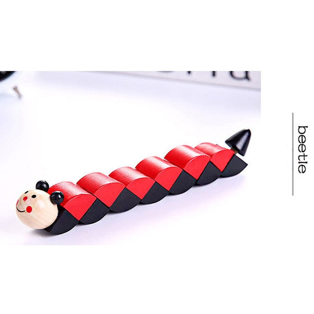 Colorful Wooden Worm Puzzle Toy for Fine Motor Skills