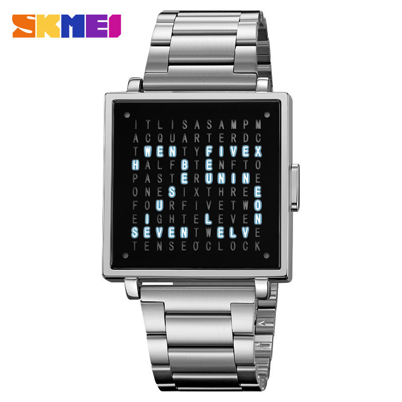 LED Word Clock Watch for Men That Tells Time in Words