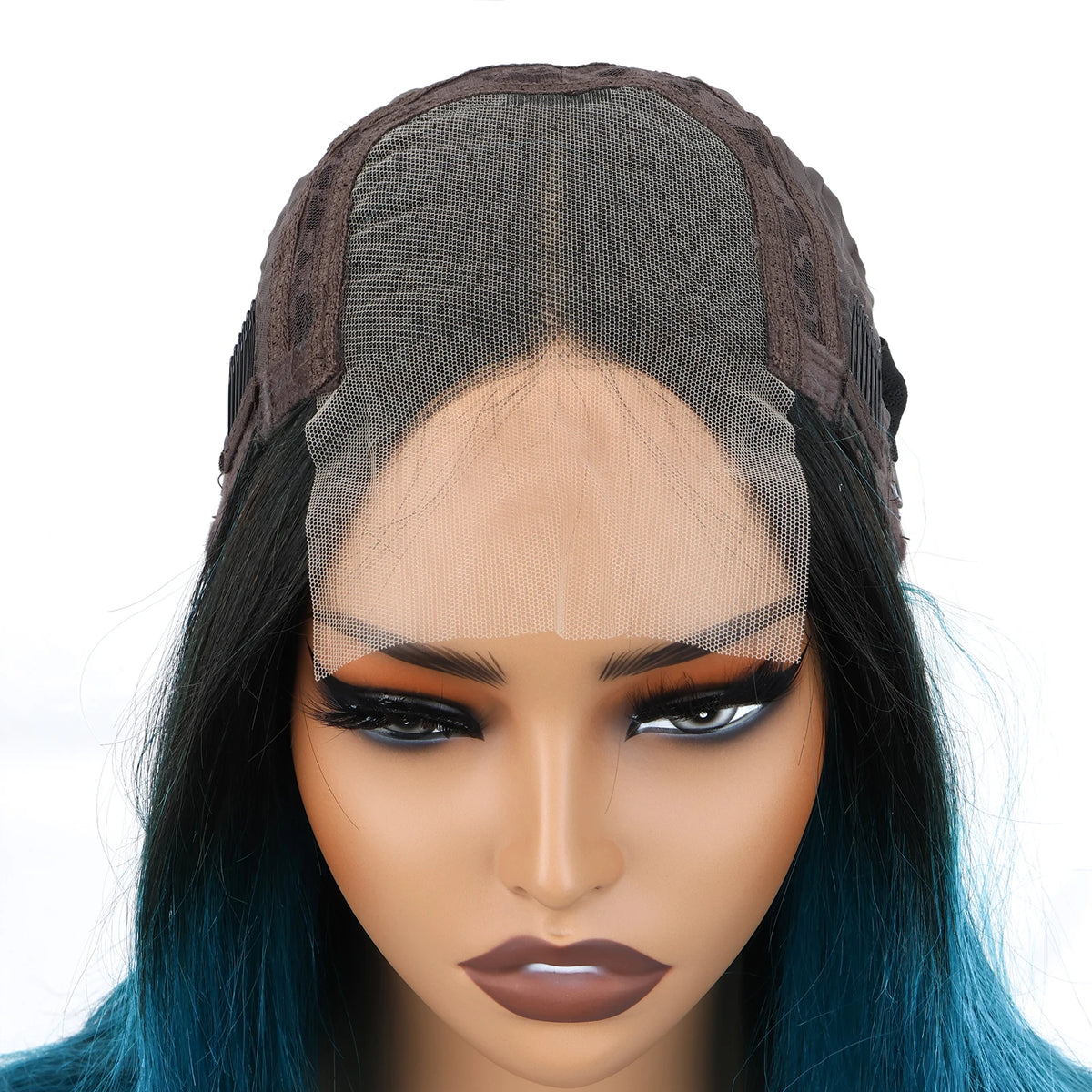 4x4 Lace Closure Bob Wig – Sleek Teal Human Hair