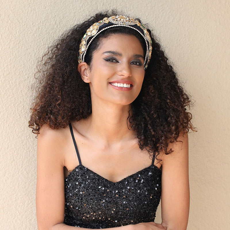 Rhinestone Headband for Glamorous Baroque Hair Style