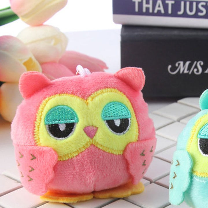 Owl Plush Keychain: Colorful Charm for Bags and Keys