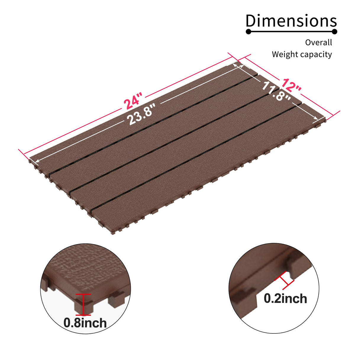 Interlocking Outdoor Deck Tiles: Snap-Together Wood Look