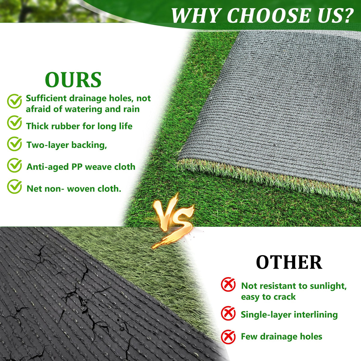 Artificial Grass Runway Blanket 2x10 ft, Realistic Turf