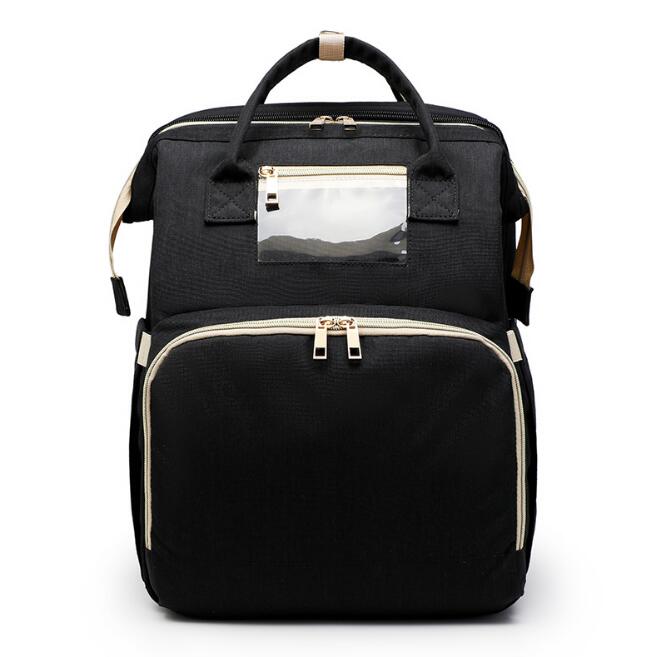 2-in-1 Diaper Backpack With Portable Travel Baby Bed