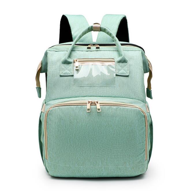 2-in-1 Diaper Backpack With Portable Travel Baby Bed