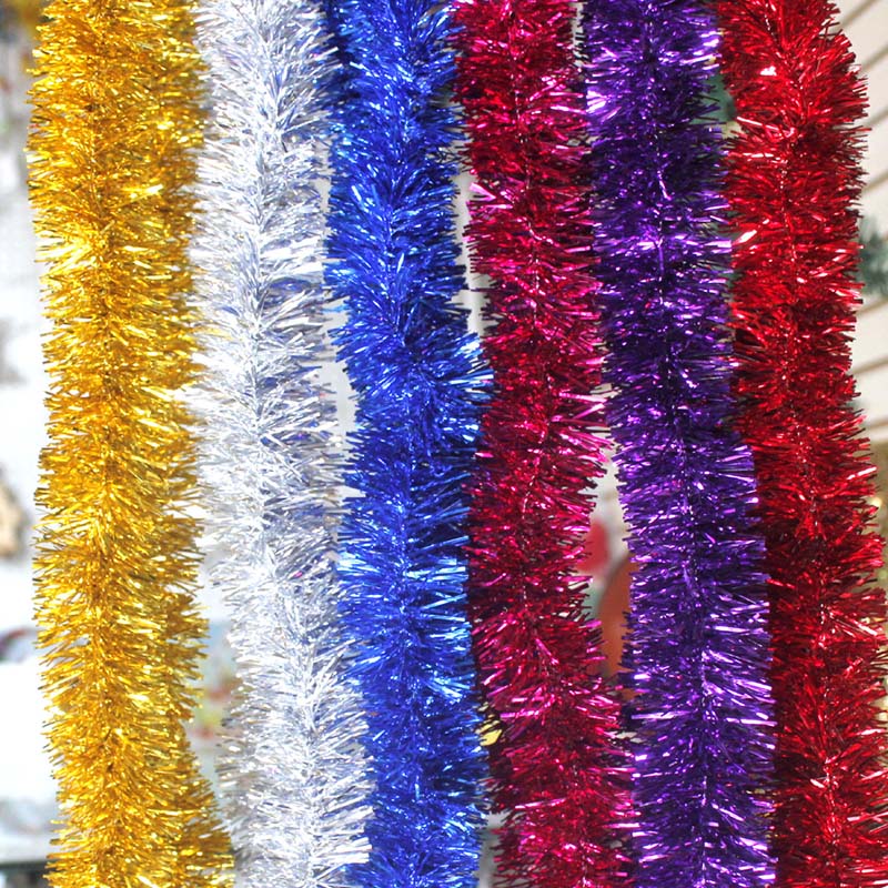 2M Colorful Tinsel Garland for Festive Decorating