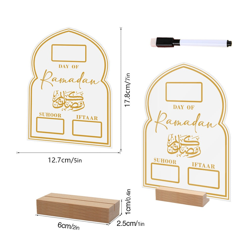 Ramadan Tabletop Ornament With Writable Time Display