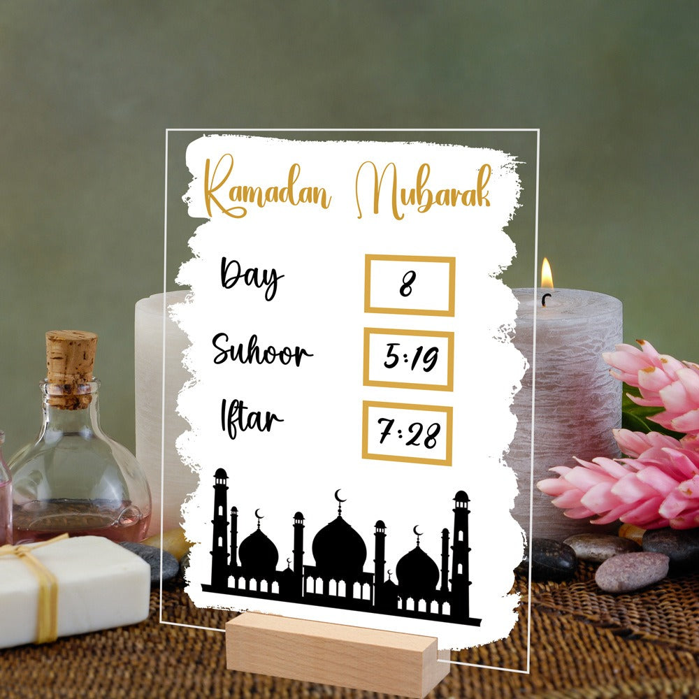 Ramadan Tabletop Ornament With Writable Time Display