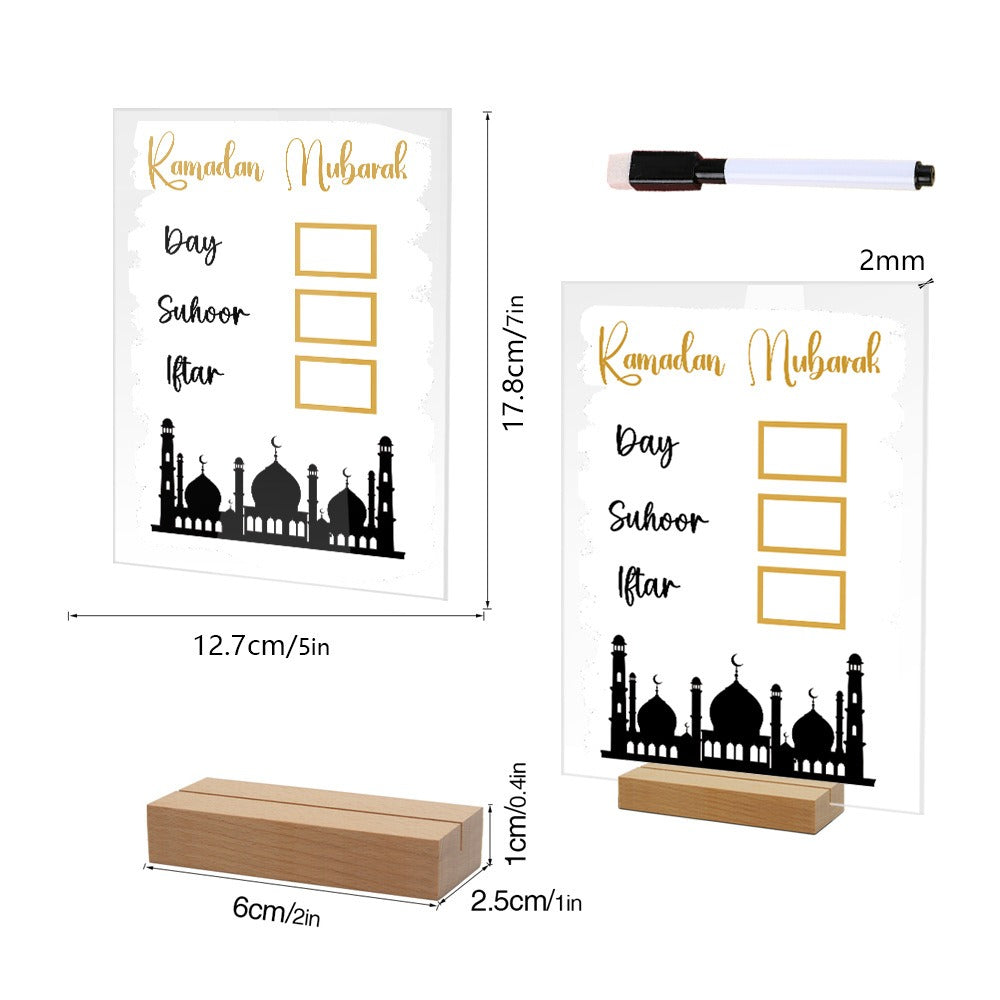 Ramadan Tabletop Ornament With Writable Time Display