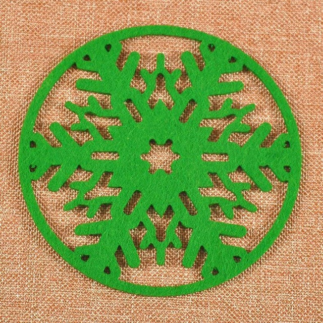 10cm Felt Snowflake Table Mats for Christmas Decor