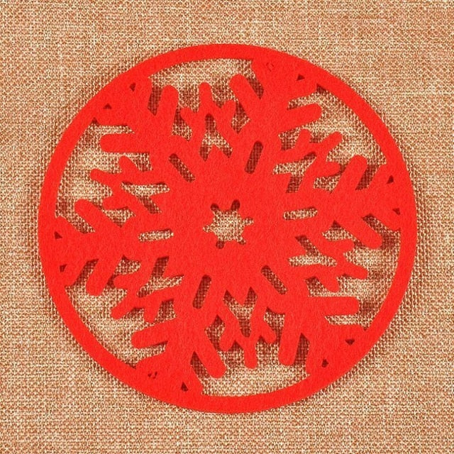 10cm Felt Snowflake Table Mats for Christmas Decor