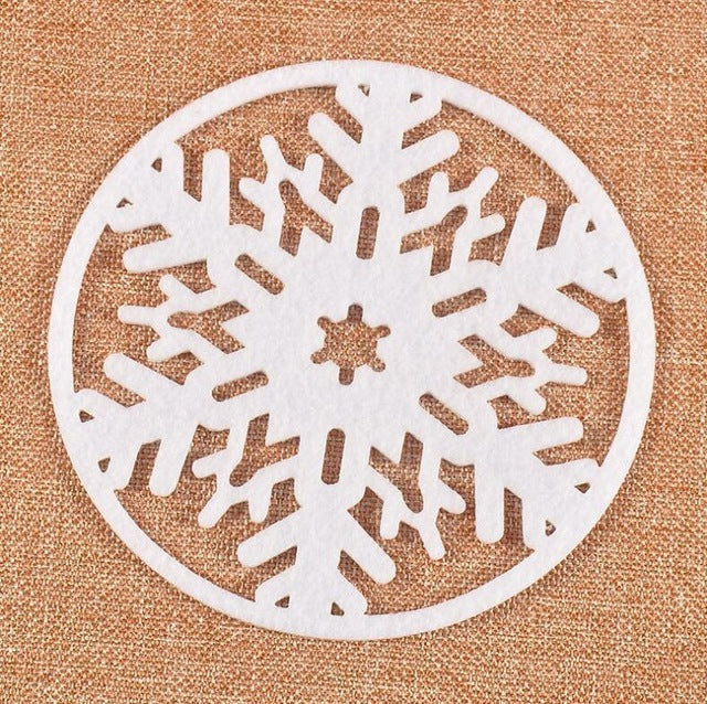 10cm Felt Snowflake Table Mats for Christmas Decor
