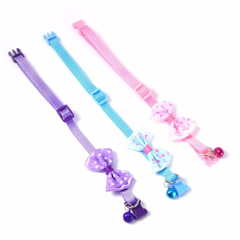 Bowknot Pet Collars for Small Pets | Colorful Style