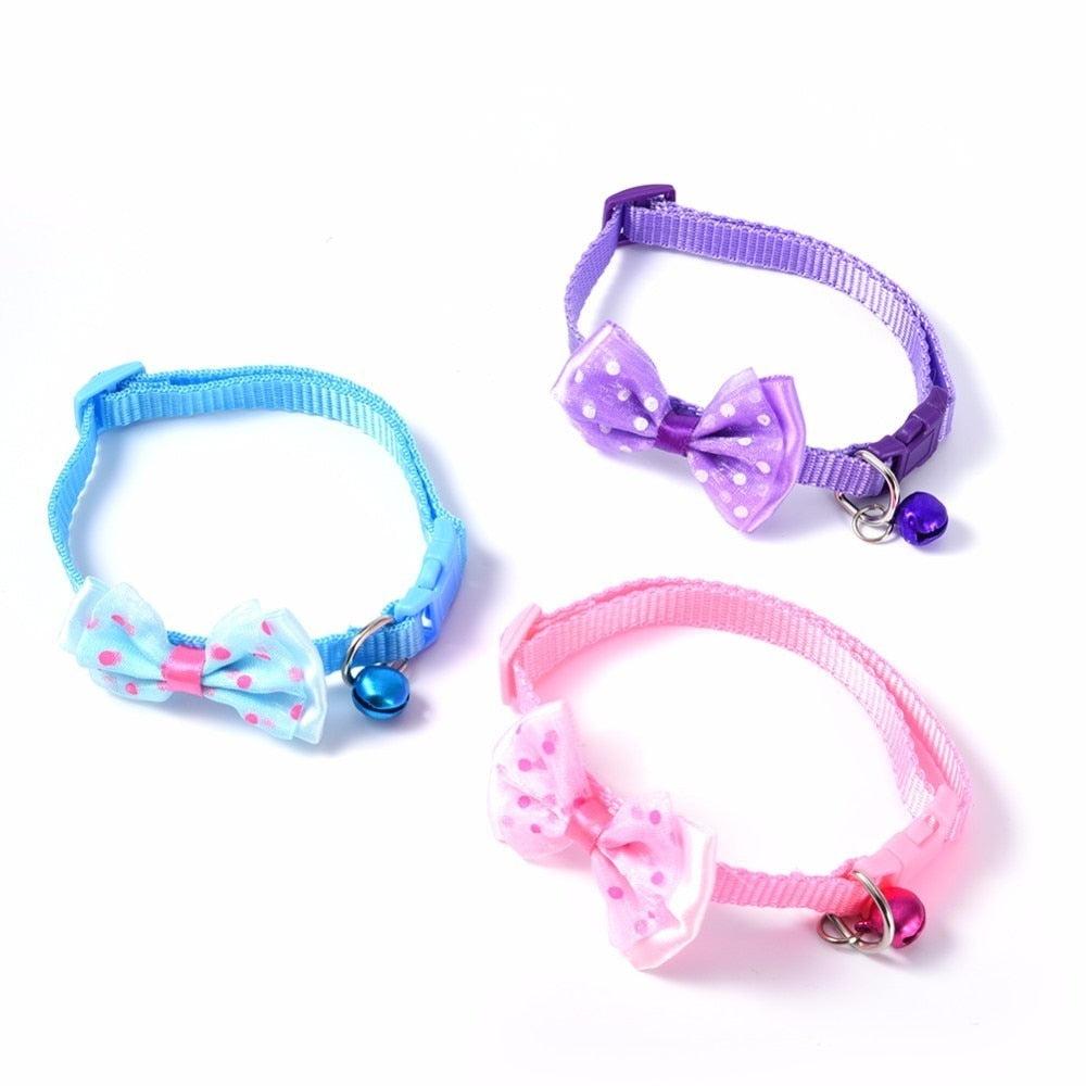 Bowknot Pet Collars for Small Pets | Colorful Style