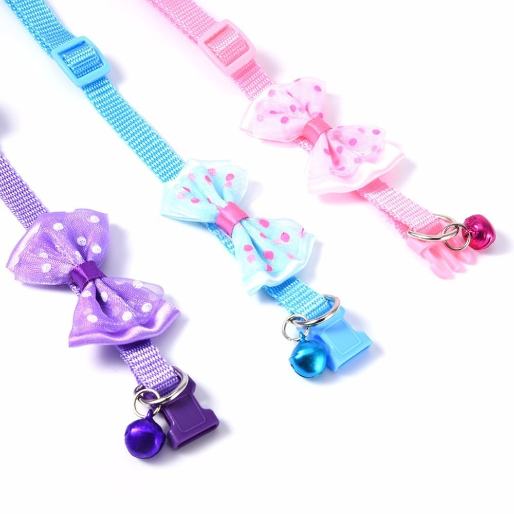 Bowknot Pet Collars for Small Pets | Colorful Style