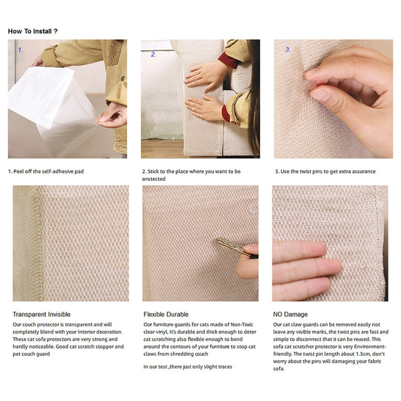 Cat Scratch Guards for Furniture & Sofa Protection