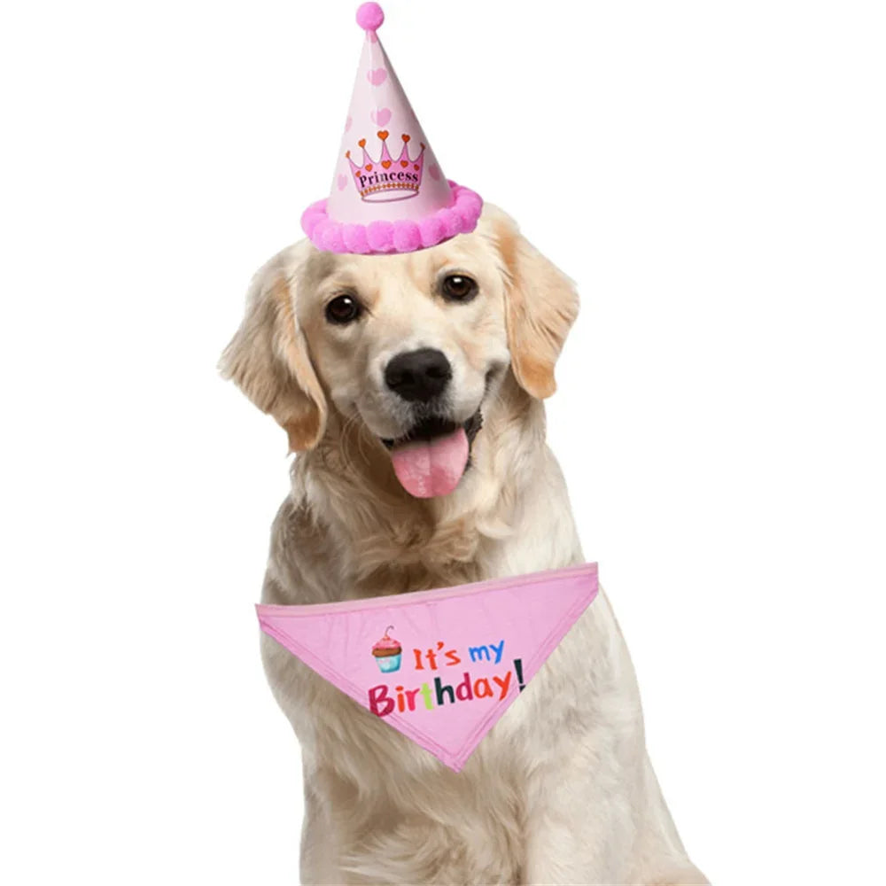 Dog Birthday Hat & Bandana Set for Photo-Ready Pets