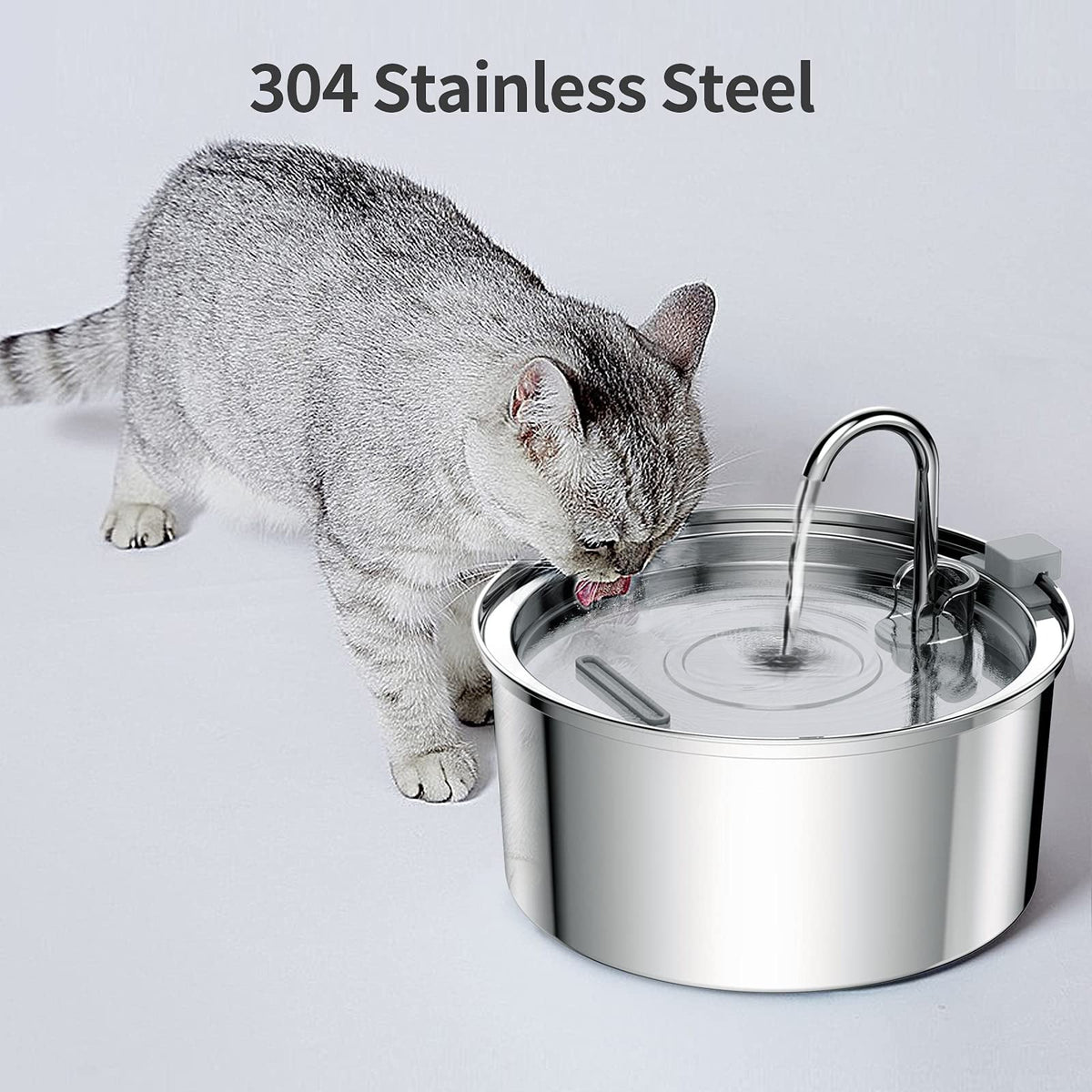 Stainless Steel Pet Water Fountain, Filtered Hydration