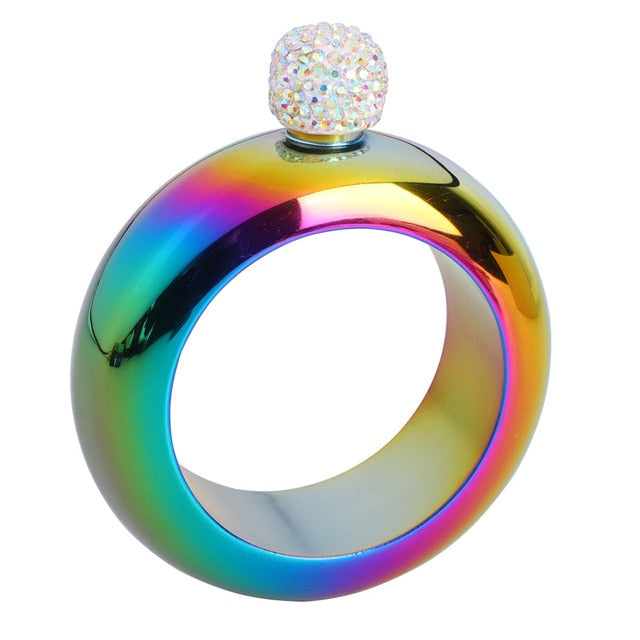 Bangle Bracelet Hip Flask: 3.5 oz Stainless Steel Wearable