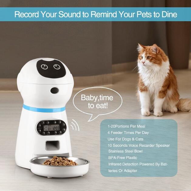 Automatic Pet Feeder 3.5L with Stainless Steel Bowl