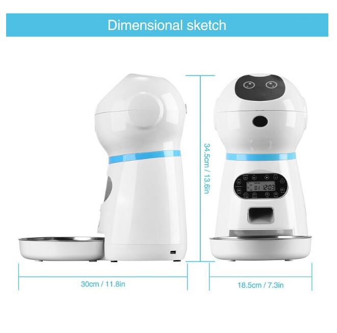 Automatic Pet Feeder 3.5L with Stainless Steel Bowl