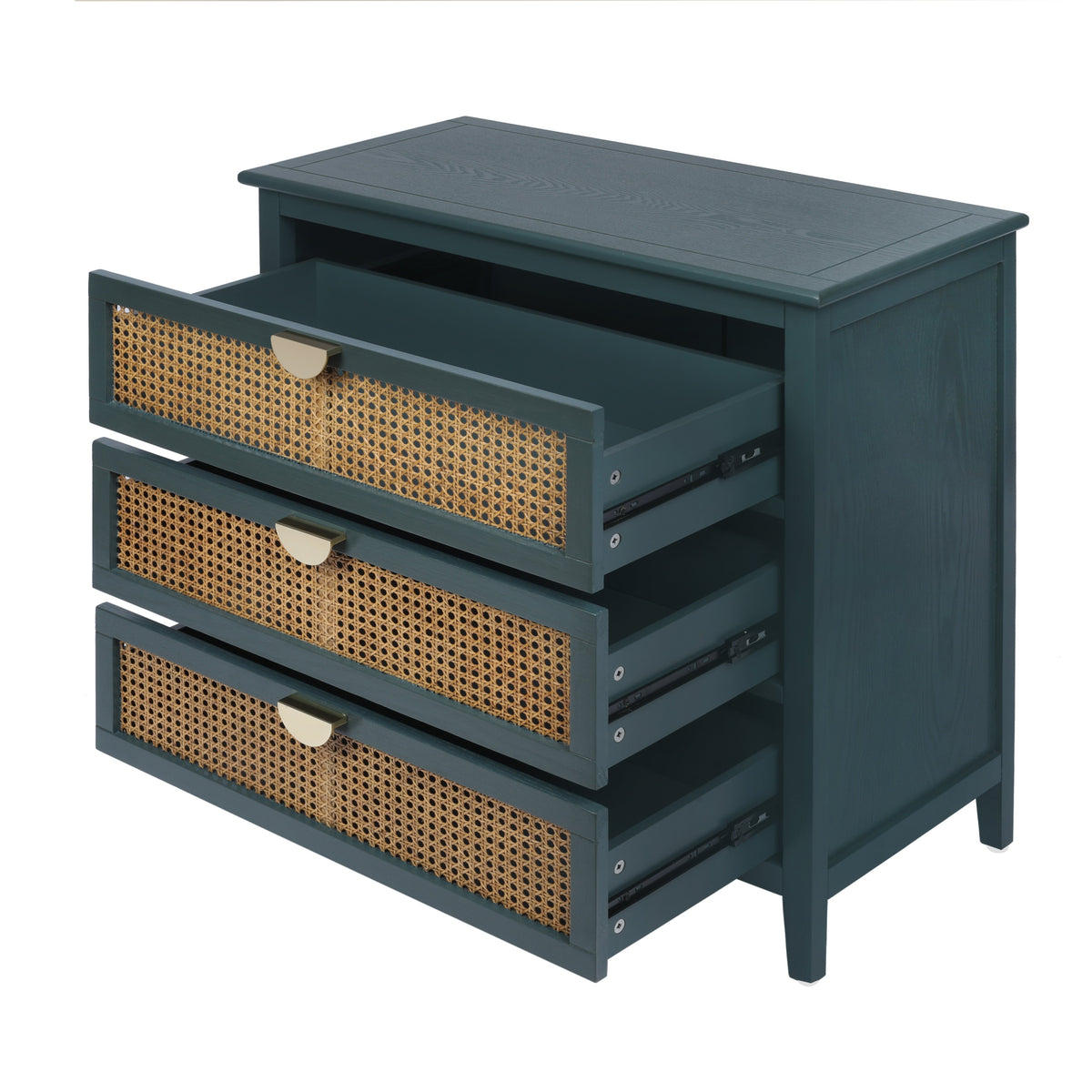 3 Drawer Rattan Storage Cabinet for Bedroom & Living Room