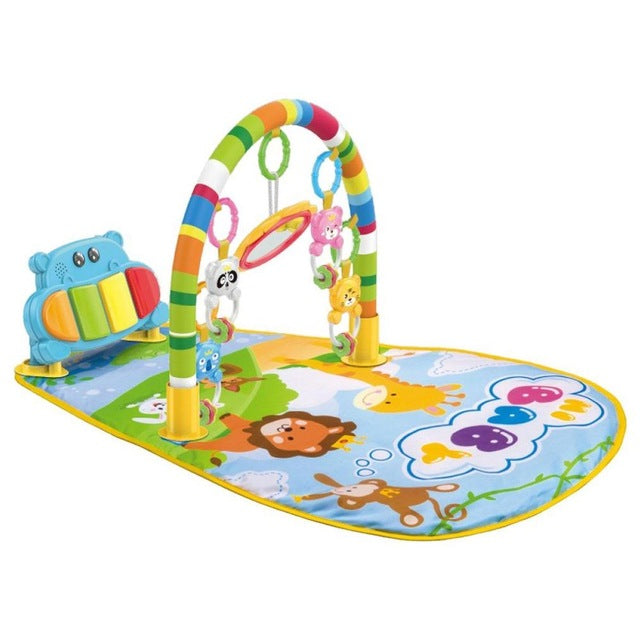 3-in-1 Baby Play Mat with Foot Piano for Tummy Time