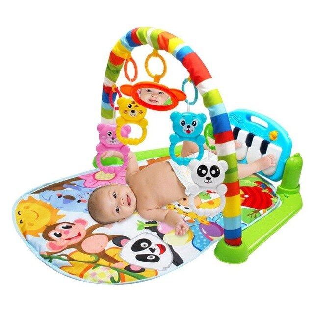 3-in-1 Baby Play Mat with Foot Piano for Tummy Time