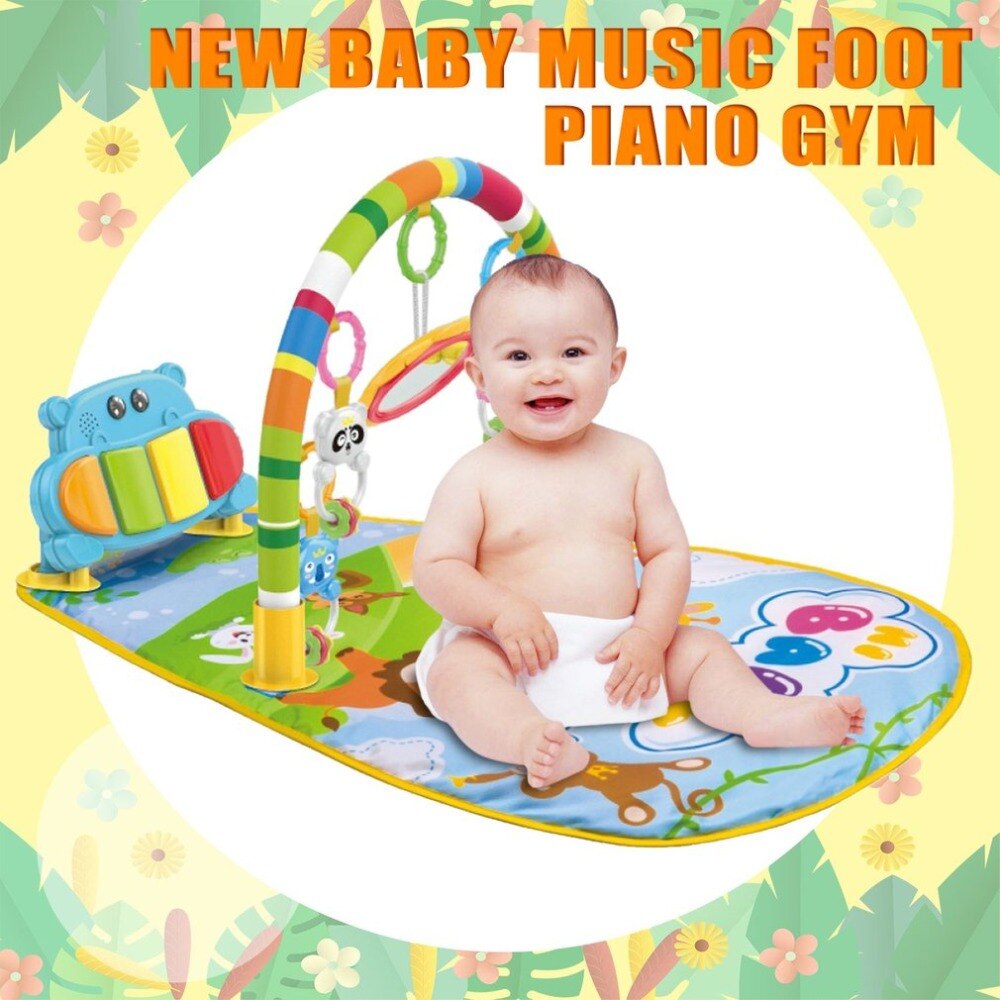 3-in-1 Baby Play Mat with Foot Piano for Tummy Time