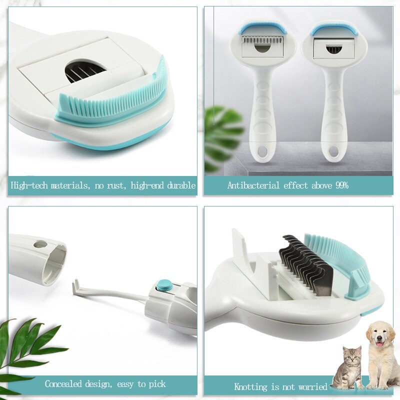3-in-1 Dog & Cat Grooming Comb for Easier Shedding