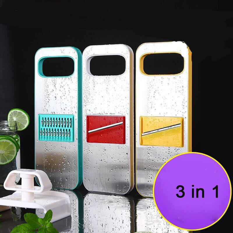 3-in-1 Stainless Steel Mandoline Slicer and Grater Set