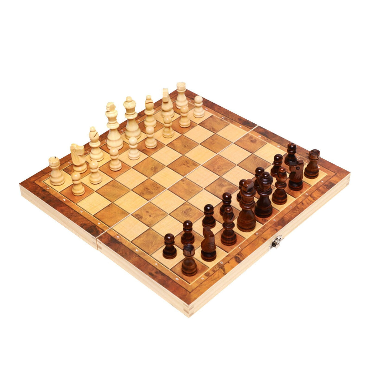 3-in-1 Portable Wooden Board Game Set for Family Travel