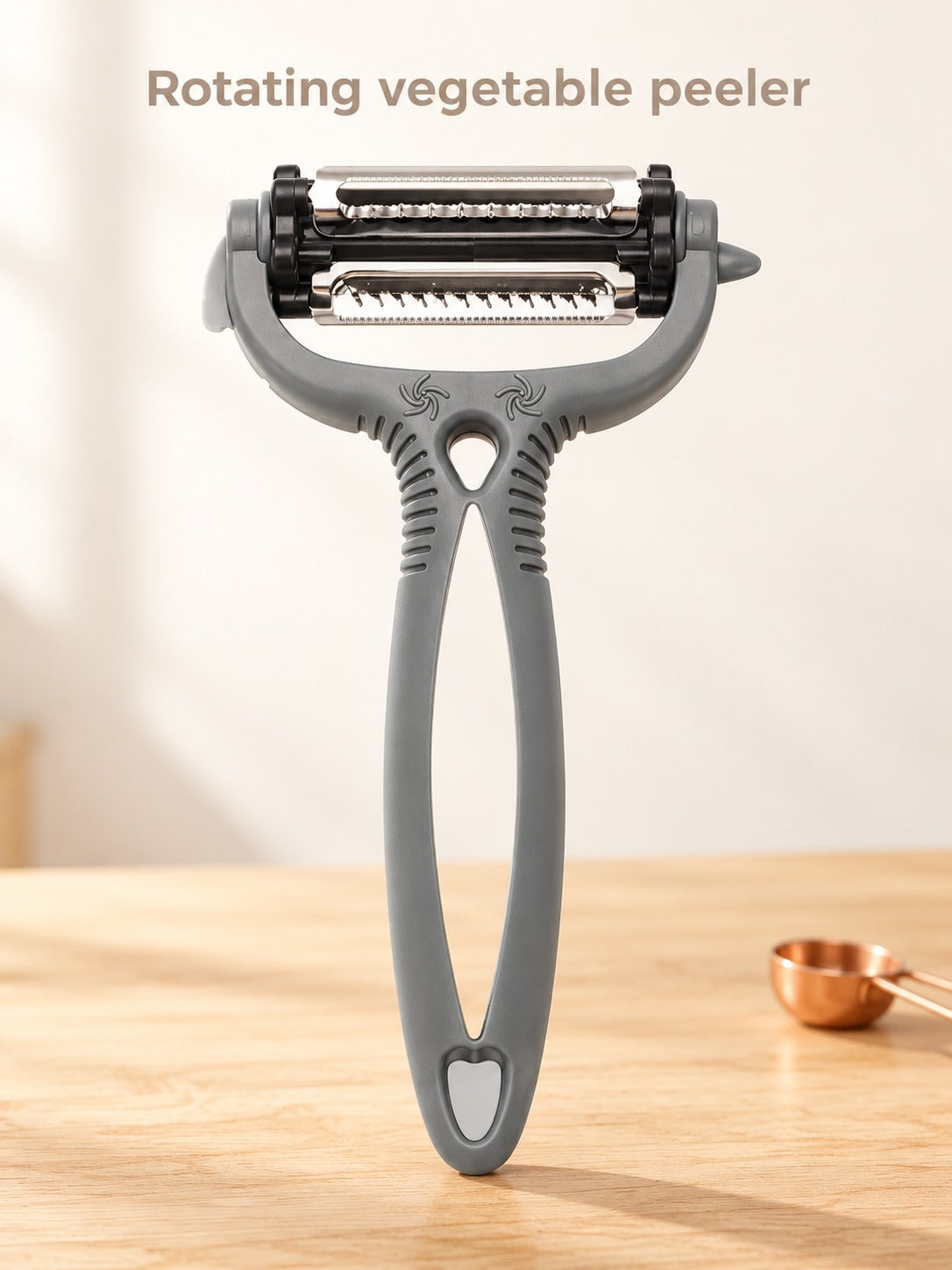 3-in-1 Rotating Vegetable Peeler, Shredder and Melon Scoop