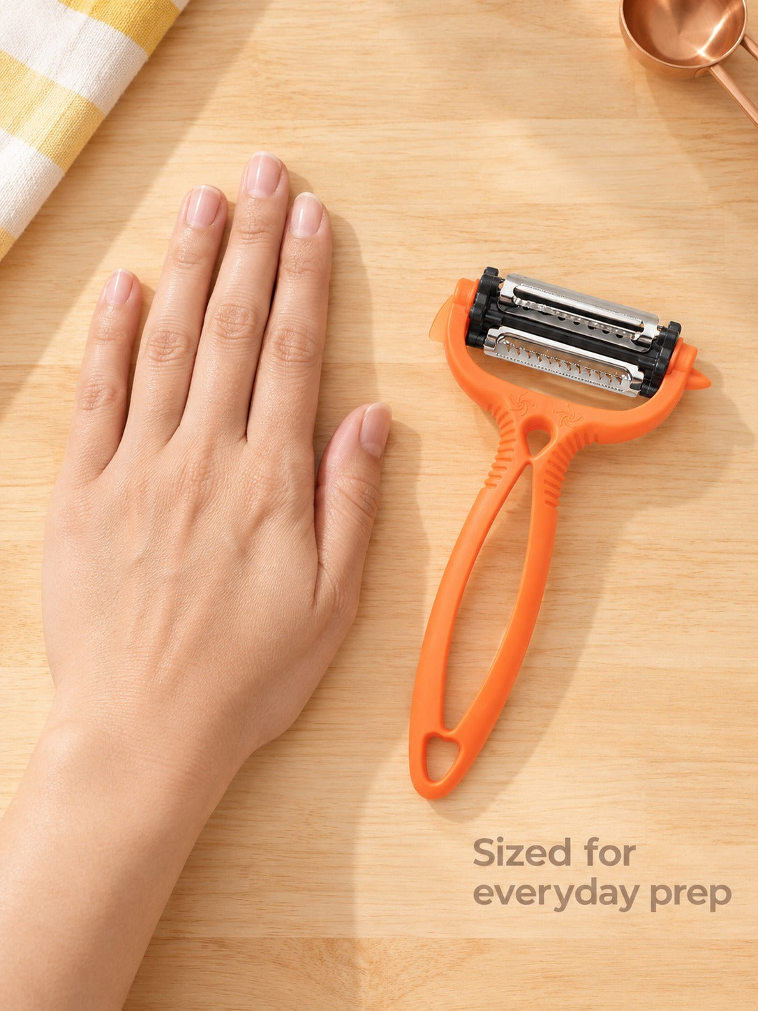 3-in-1 Rotating Vegetable Peeler, Shredder and Melon Scoop