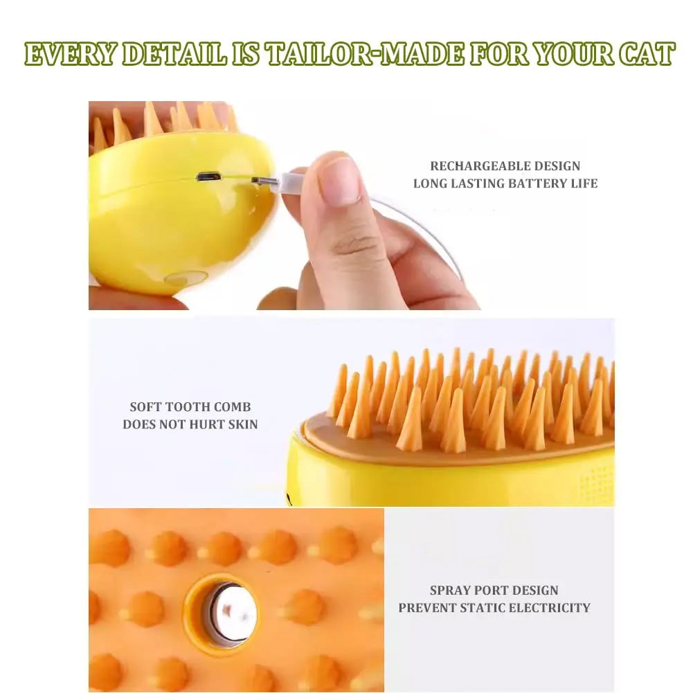 Self-Cleaning Pet Grooming Brush for Gentle Deshedding