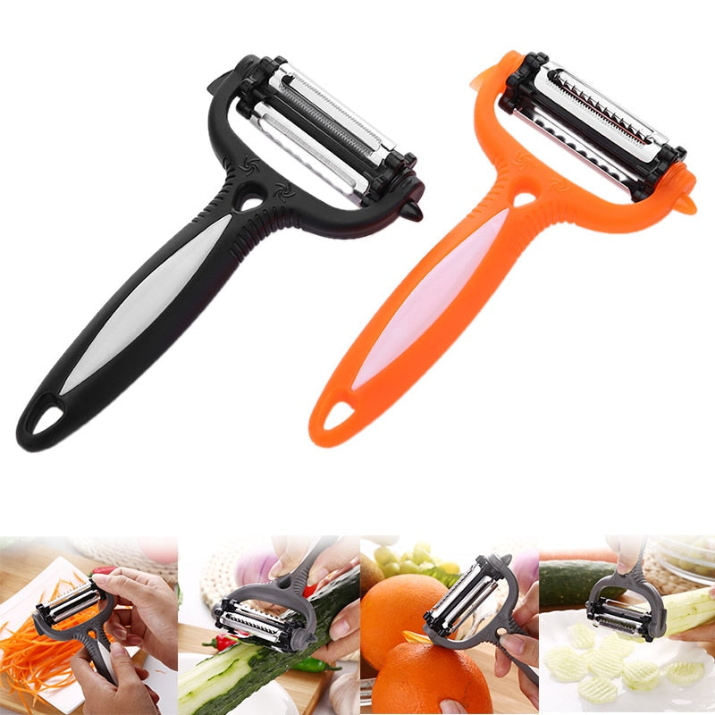 3-in-1 Rotary Vegetable Peeler: Peel, Shred and Grate
