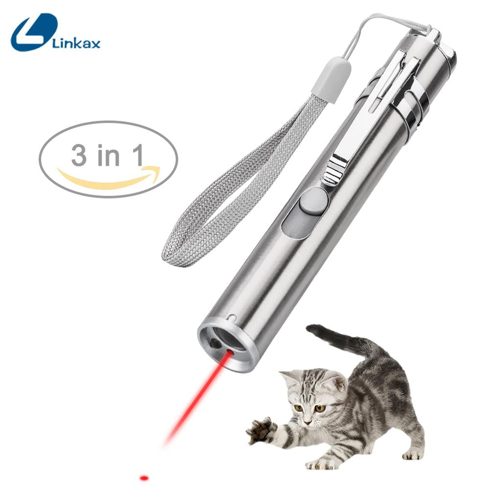Cat Laser Pointer Pen Light: Rechargeable 3-in-1 Toy