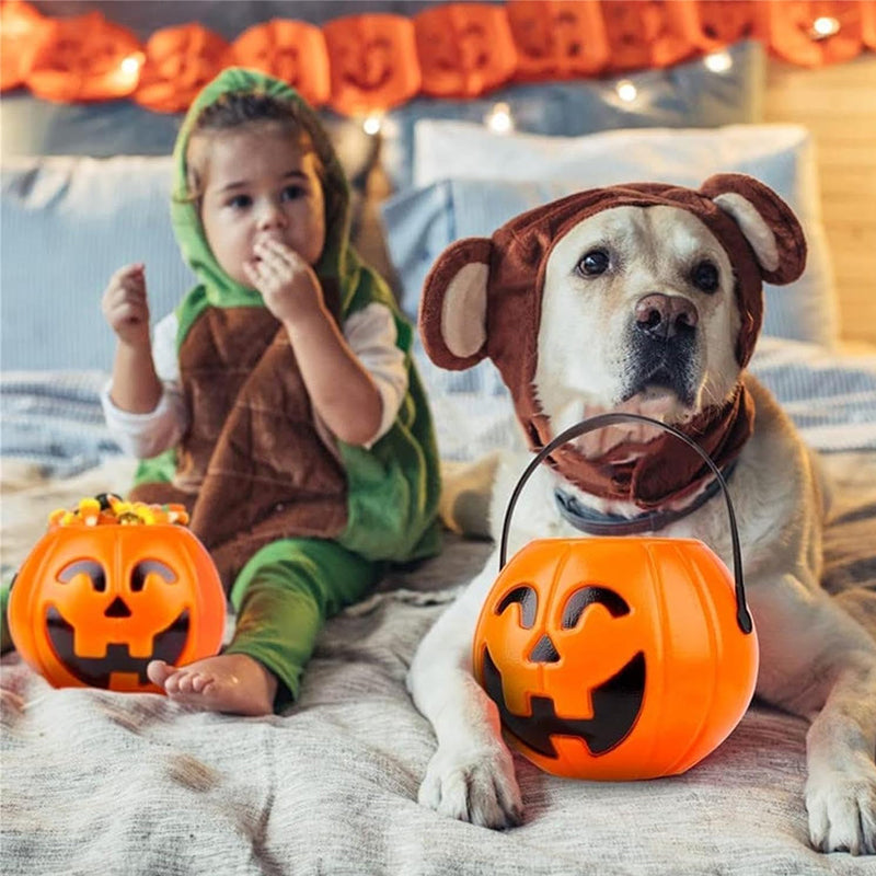 Halloween Pumpkin Buckets for Trick-or-Treating Set