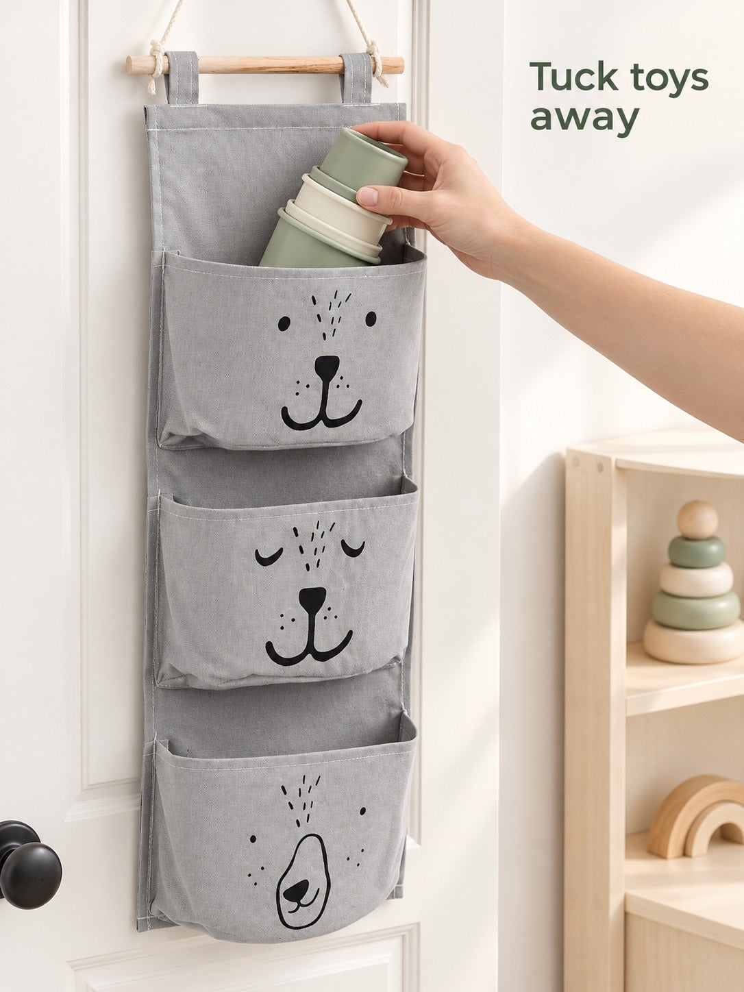 3-Pocket Hanging Wall Organizer for Nursery Storage