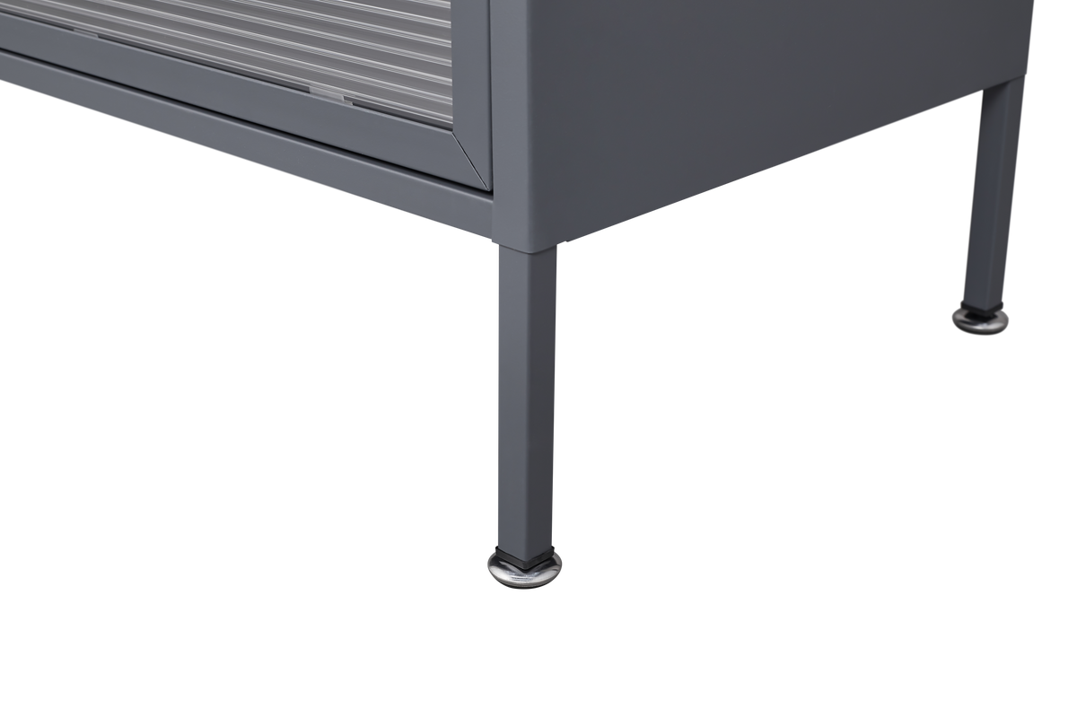 3-Tier Pantry Storage Cabinet with Fluted Glass Doors