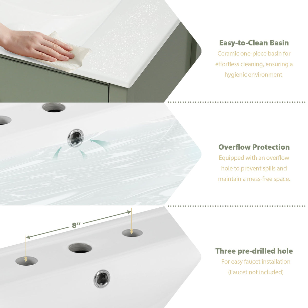 30-Inch Bathroom Vanity with Sink and Hidden Storage