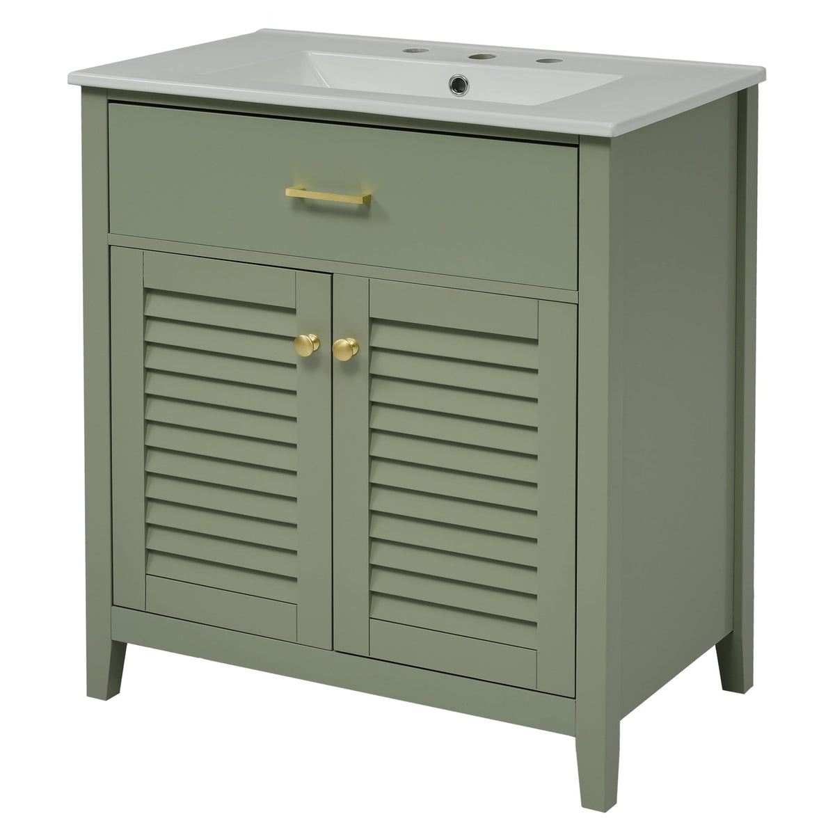 30-Inch Bathroom Vanity with Sink and Hidden Storage