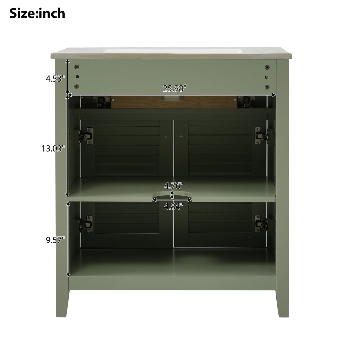 30-Inch Bathroom Vanity with Sink and Hidden Storage