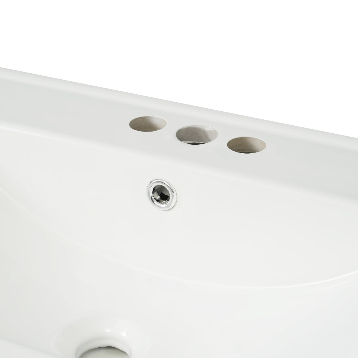 White Bathroom Vanity with Ceramic Sink for Small Bathrooms