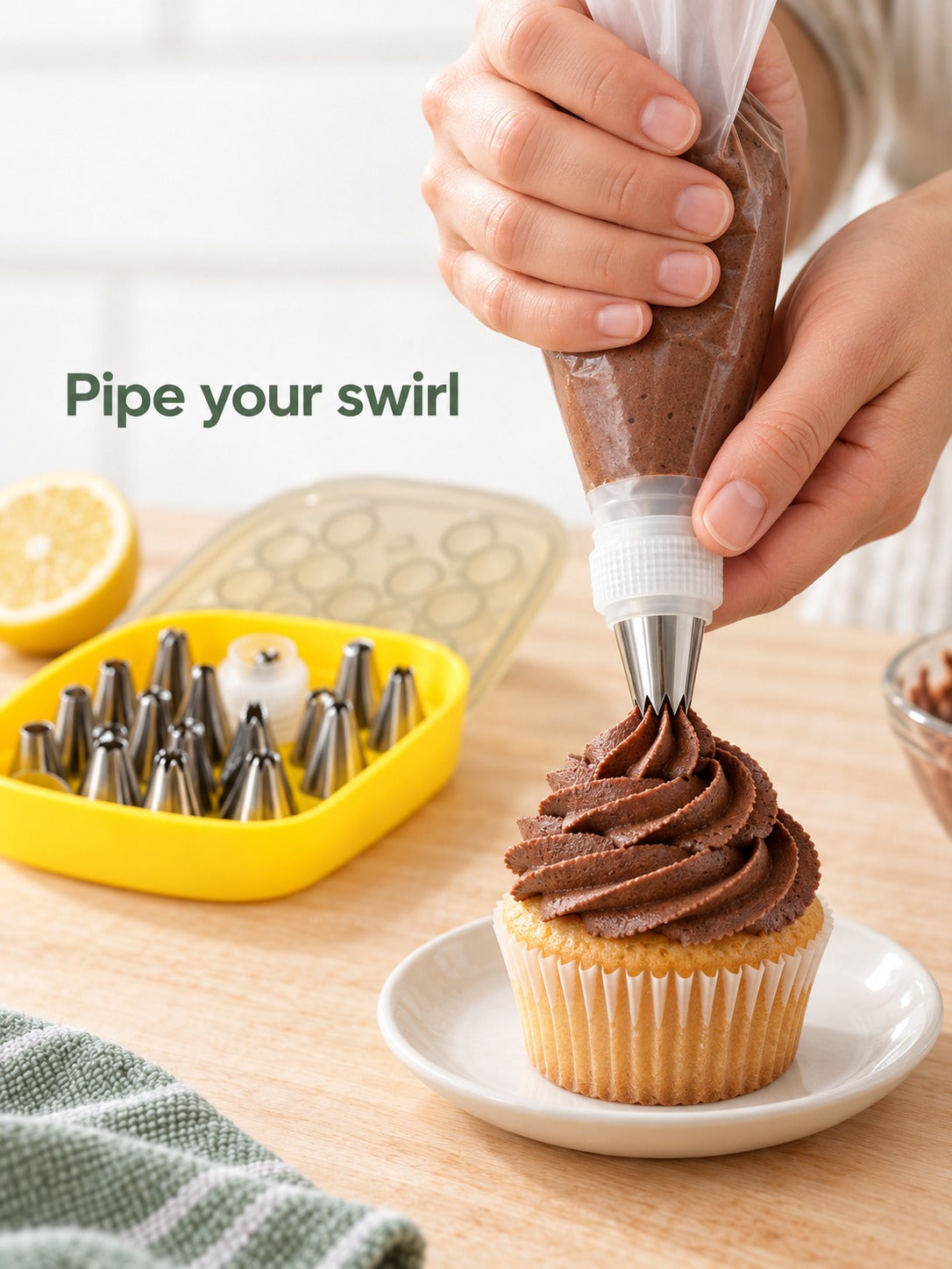 30-Piece Stainless Steel Piping Tip Set for Cake Decorating